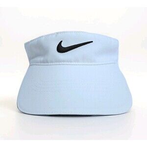 Nike Hat Cap Visor White Black Swoosh Golf Adjustable Aerobill  Womens Tennis